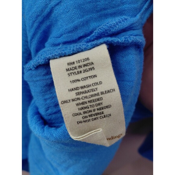 Soft Surroundings Marley Gauze Tunic Top Roll Tab Sleeve French Blue Size XL - Picture 6 of 10